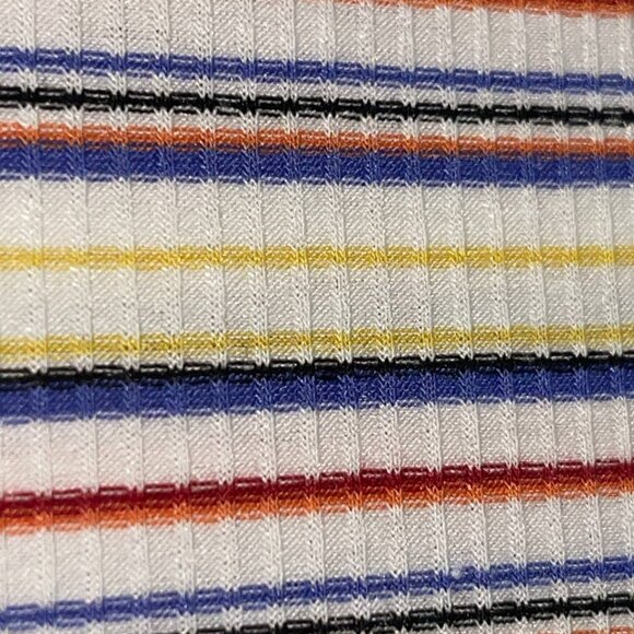 Yellow/orange/red/purple stripe rib knit  58"x72" 2 yards - Picture 1 of 2